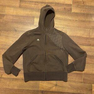 Nike ACG Women's Size L Full Zip Jacket Brown Zip Pockets